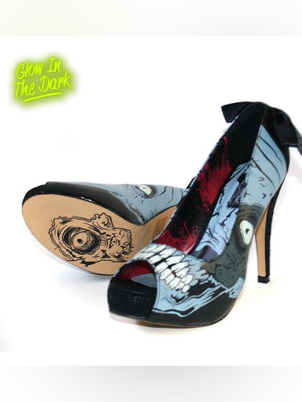 Rare Iron Fist Moonshine Zombie Chomper Heels Glow In The Dark Size 11